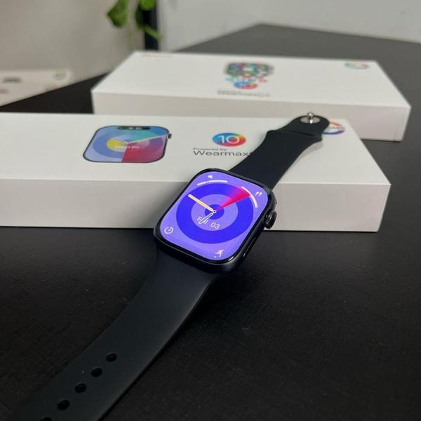 Imagem de Relógio Watch 9 Wearmax OS W99+ Plus super Amoled prova d'água Micro Os 10 NFC assistente inteligencia artificial chat GPT Smartwatch