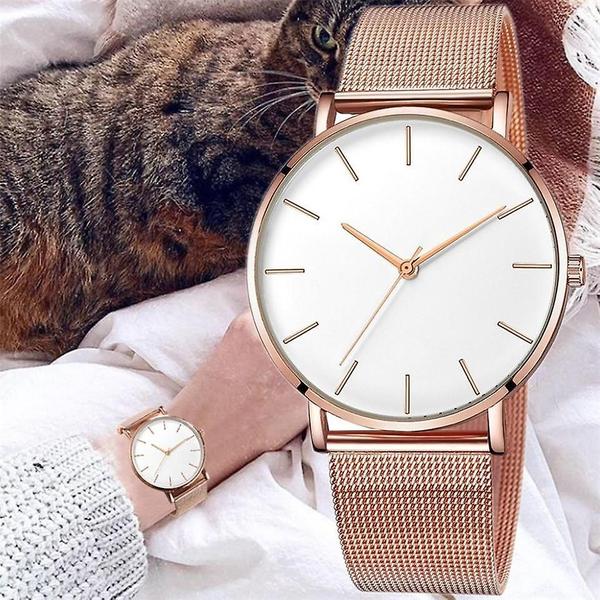 Imagem de Relógio Wokex Luxury Mesh, pulseira feminina de aço inoxidável