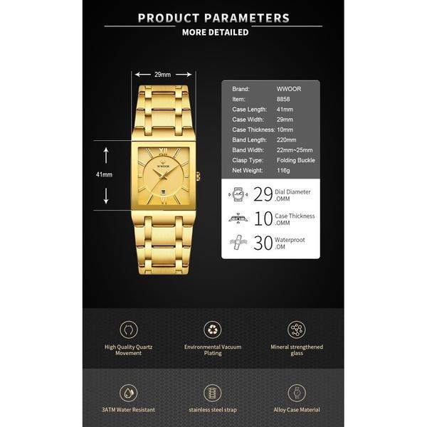Relógio Wwoor Masculino Luxo Quartzo Imagem de Relógio Wwoor Masculino Luxo Quartzo