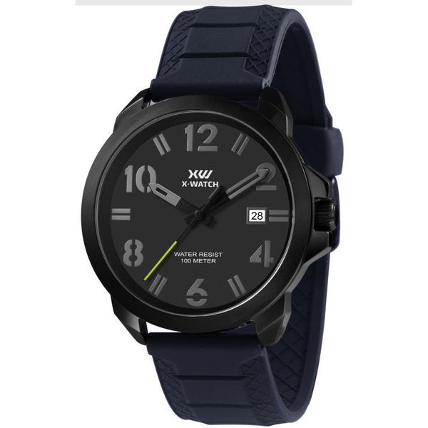 Imagem de Relógio x-watch silicone cx metal preto analógico