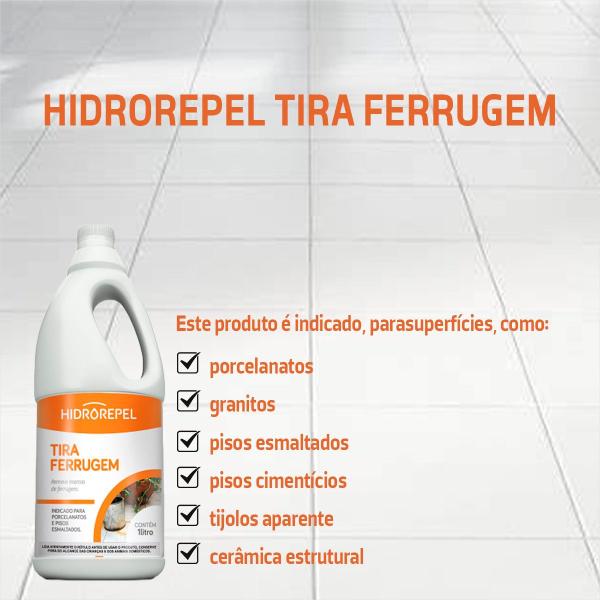 Imagem de Remove Ferrugem Tira Ferrugem Piso Porcelanato 1l Kit C/2