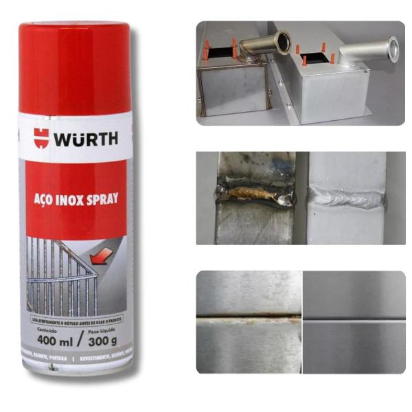 Imagem de Removedor De Ferrugem + Spray De Aço Inox Para Proteção - Wurth