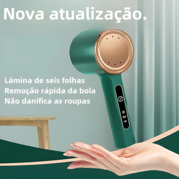 Imagem de Removedor de Fiapos Recarregável via USB - Aparador Elétrico de Bolinhas de Roupa