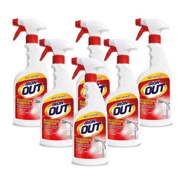 Imagem de Removedor de manchas de ferrugem Iron OUT Spray Gel 473 ml, pacote com 6