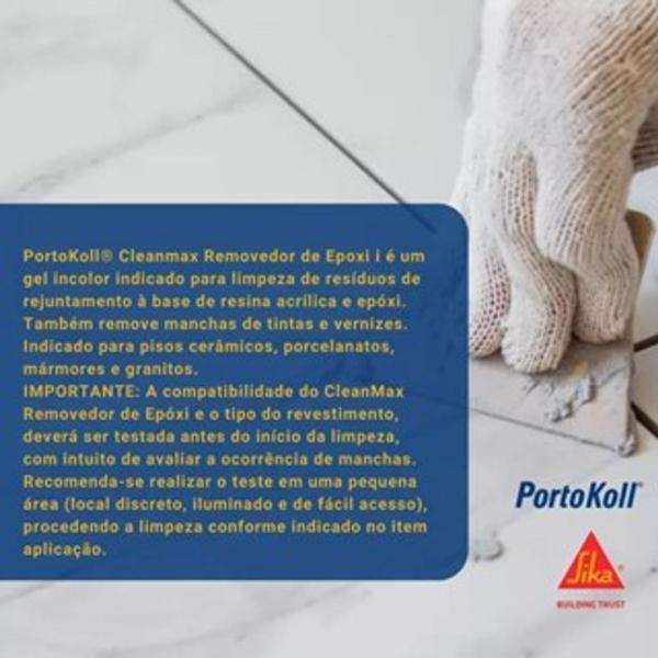 Imagem de removedor epóxi resíduos cleanmax rejunte tinta verniz 500G  piso cerâmica porcelanato mármore