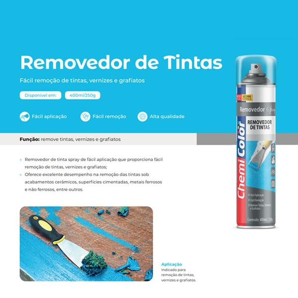 Imagem de Removedor Tintas Verniz Textura Automotivo Chemicolor 3 Unid