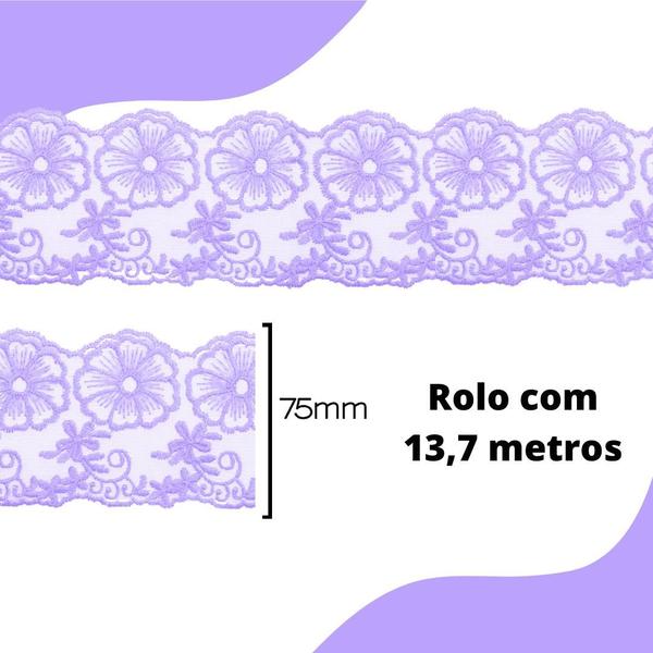 Imagem de Renda De Guipír Crl-01 - Lilás - Nº: 164 Rolo Com 13,7 Metros - Nybc