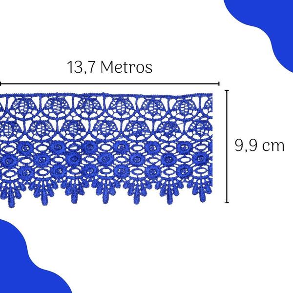 Imagem de Renda Guipír Azul Royal - Rolo Com 13,7 Metros - Chl185 - Nybc