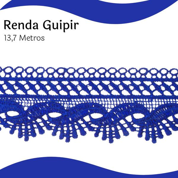 Imagem de Renda Guipír Azul Royal - Rolo Com 13,7 Metros - Chl589 - Nybc