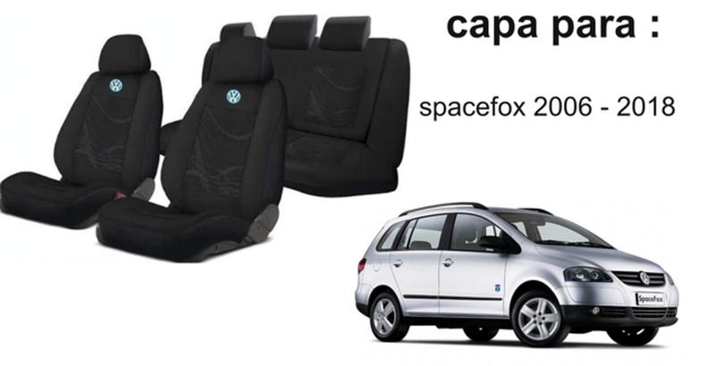 Imagem de Renove Seu Carro: Capas de Tecido para Bancos Spacefox 2006-2018 + Volante e Chaveiro Volkswagen