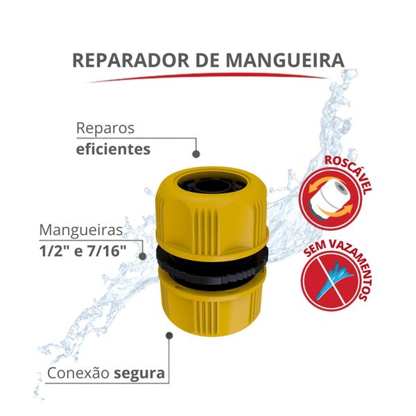 Imagem de Reparador De Mangueira Com Bitola 1/2" E 7/16" Amarelo Durín