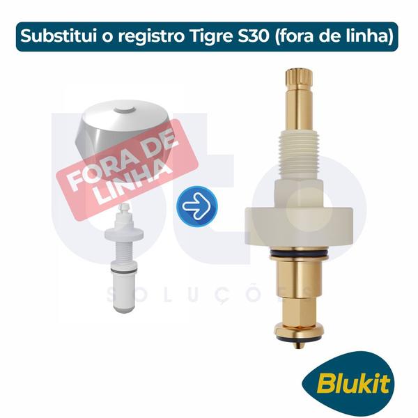 Imagem de Reparo blukit p/ registro tigre s30 + acab quadrado preto