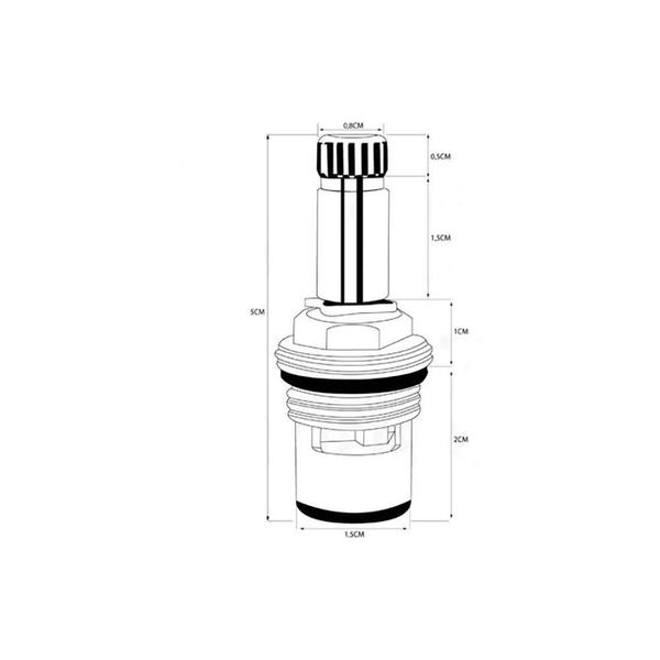 Reparo Cartucho Cerâmico M18 1/4 Volta Direito 16 Estrias - Lhd Metais Imagem de Reparo Cartucho Cerâmico M18 1/4 Volta Direito 16 Estrias