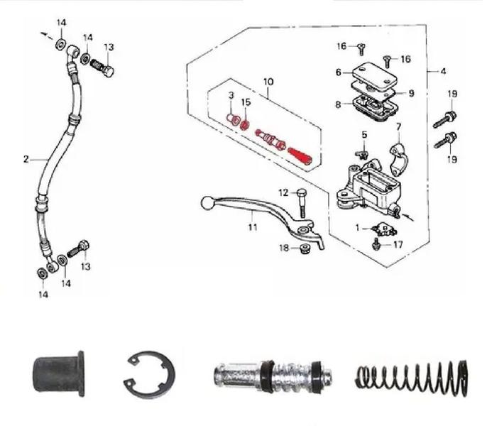 Imagem de Reparo Cilindro Freio Cbx 250 Twister Toork