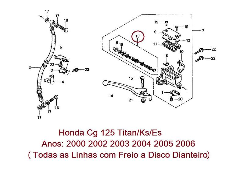 Imagem de Reparo Cilindro Freio Dianteiro Honda Cg 125 Titan Es