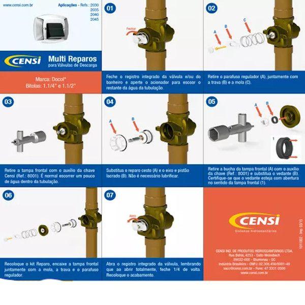 Reparo Completo Mola Valvula Docol 1.1/2 Baixa pressão Censi Imagem de Reparo Completo Mola Valvula Docol 1.1/2 Baixa pressão Censi