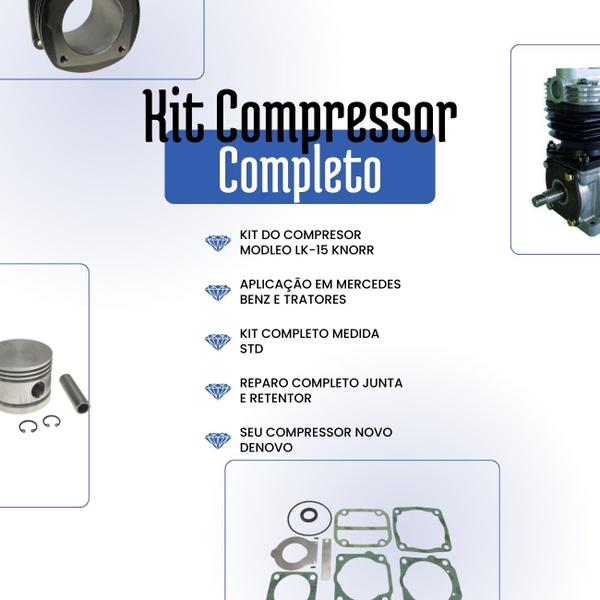 Imagem de Reparo Compressor Ar Mb 1620 1418 Lk15 Om366 Trator Completo