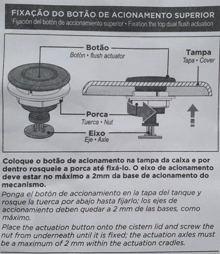 Reparo Para Caixa Descarga Acoplada Botão Acionamento Superior - ASTRA Imagem de Reparo Para Caixa Descarga Acoplada Botão Acionamento Superior