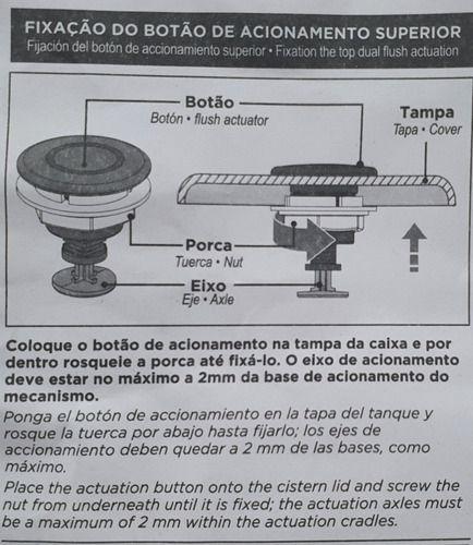 Reparo Para Caixa Descarga Acoplada Botão Acionamento Superior - ASTRA Imagem de Reparo Para Caixa Descarga Acoplada Botão Acionamento Superior