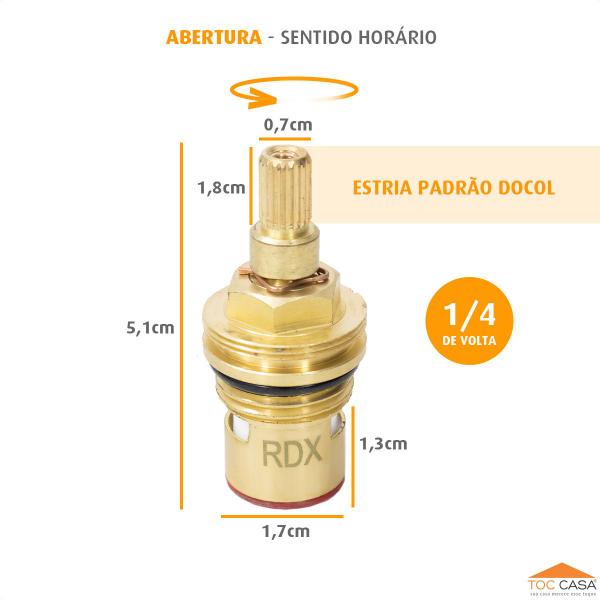 Imagem de Reparo Para Torneira 1/4 De Volta M22 Estria Docol Vermelho