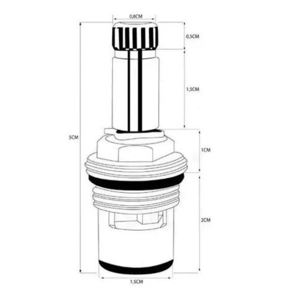 Reparo Para Torneira 1/4 Volta M18 Cerâmico 16 Estrias - SHOP RIBEIRO Imagem de Reparo Para Torneira 1/4 Volta M18 Cerâmico 16 Estrias