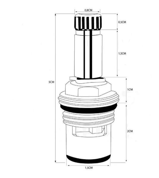 Imagem de Reparo Para Torneira Cartucho Cerâmico M18 1/4 Volta