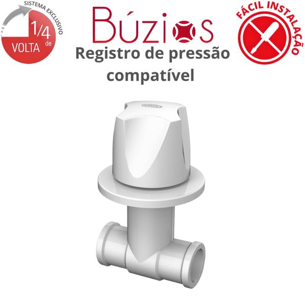 Imagem de Reparo Para Torneira De Pressão Com Canopla Búzios Luxo Branco Durín