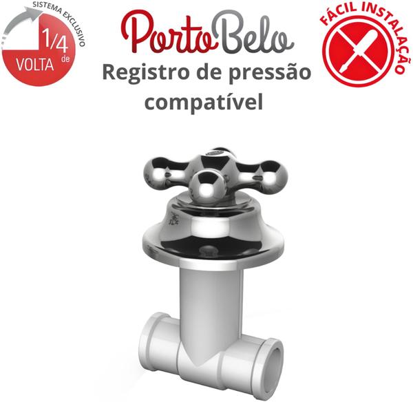 Imagem de Reparo Para Torneira De Pressão Com Canopla Porto Belo Luxo Cromado Durín