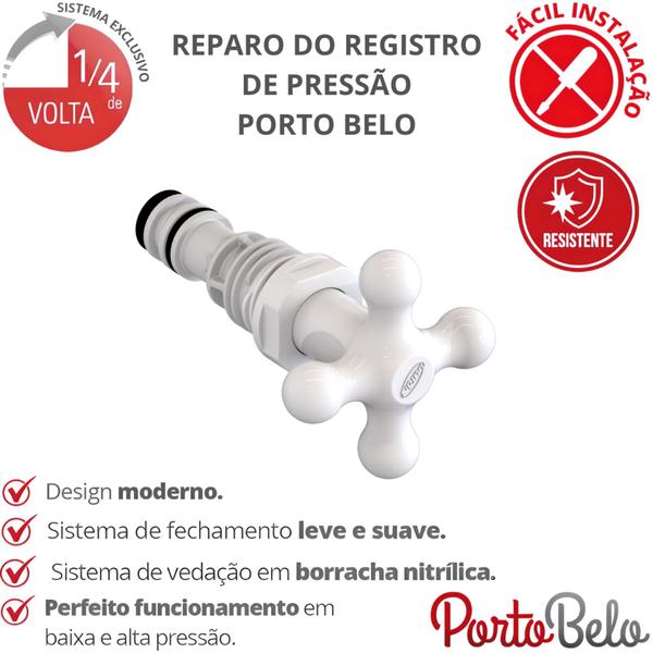 Reparo Para Torneira De Pressão Sem Canopla Porto Belo Branco Durín Imagem de Reparo Para Torneira De Pressão Sem Canopla Porto Belo Branco Durín
