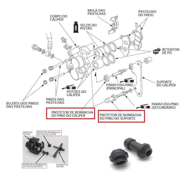 Imagem de Reparo Pinça Freio Honda Bros CG CRF XRE YBR XTZ