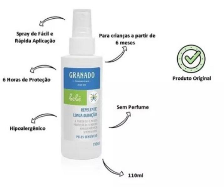 Imagem de Repelente Bebe Longa Duração Pele Sensível Granado 110ml