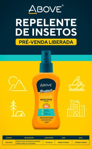 Repelente de Insetos Above Adulto Spray Protect 6h 200ml Imagem de Repelente de Insetos Above Adulto Spray Protect 6h 200ml