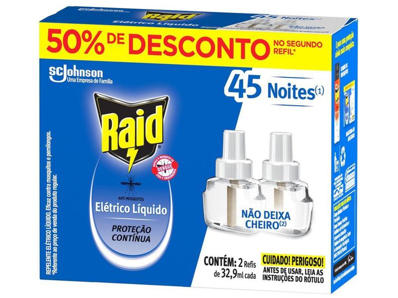 Imagem de Repelente Elétrico Líquido Raid Refil 32,9ml - 90 Noites