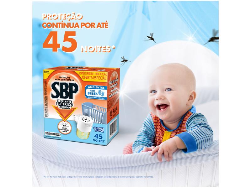 Imagem de Repelente Elétrico Líquido SBP 45 Noites com Refil 35ml