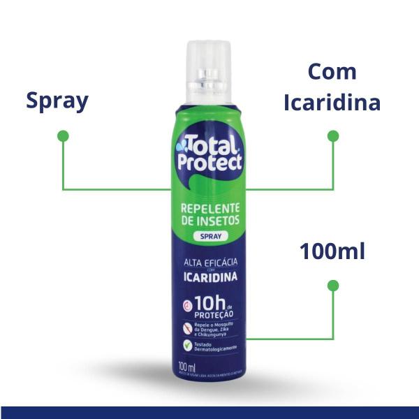 Imagem de Repelente Insetos Spray com Icaridina Total Protect 100ml