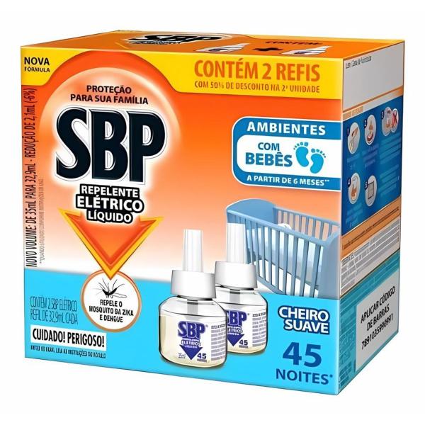 Imagem de Repelente Líquido Elétrico Sbp Caixa 2 Unidades 35ml