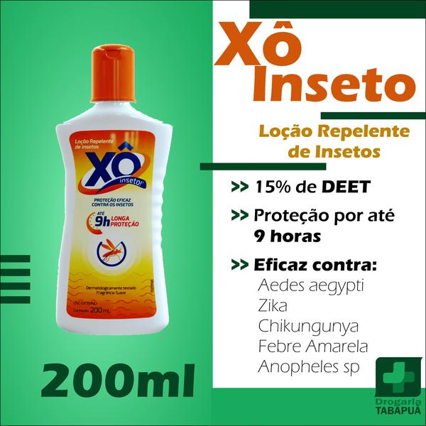 Imagem de Repelente Loção Xô Inseto Squeeze 200ml com 15% DEET, proteção por até 9horas