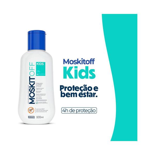 Imagem de repelente moskitoff kids com aloe vera 4 horas de proteção contra mosquito da dengue loção 14x100ml