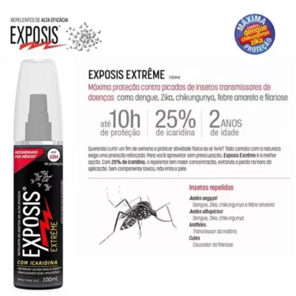 Imagem de Repelente Spray Exposis Extreme 100ml Icardina Sem Perfume