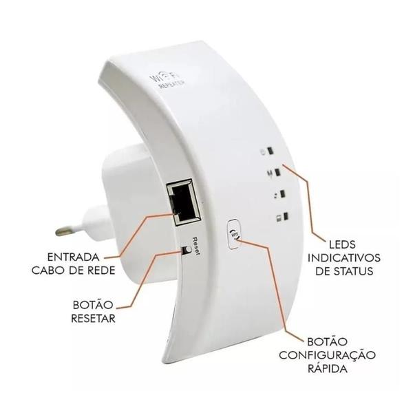 Imagem de Repetidor Amplificador Extensor De Sinal Potente Wifi 300/mbps Ultra Rápido Anatel