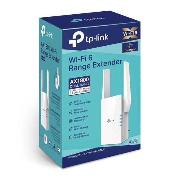 Imagem de Repetidor de Sinal TP-LINK RE605X WI-FI 6 AX1800 1 Porta Gigabit Wireless Dual Band 2,4/5GHZ 2 Antenas