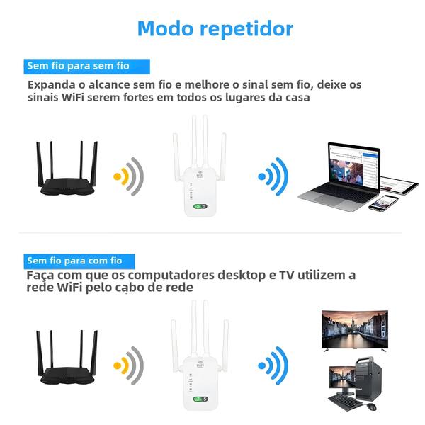 Imagem de Repetidor de Sinal Wi-Fi Dual Band 1200Mbps - 2.4G e 5GHz