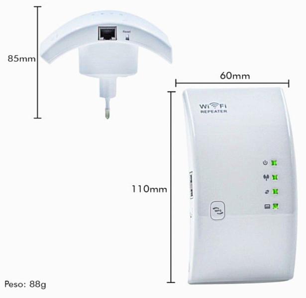 Imagem de Repetidor de Sinal Wifi Extensor Amplificador de Rede 300mbps