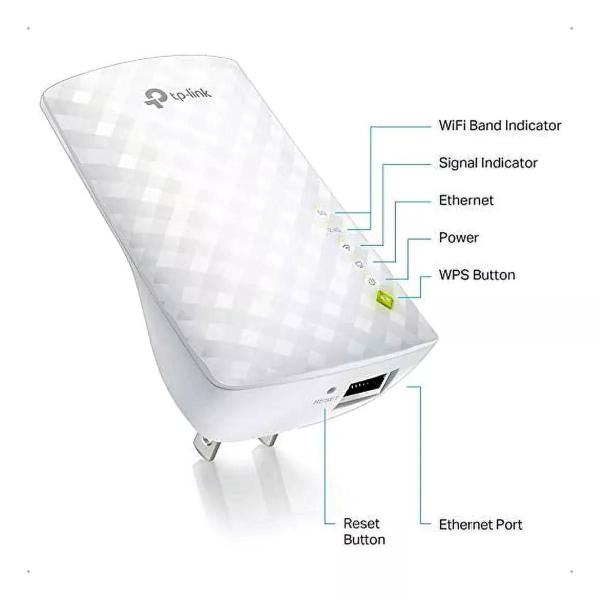 Imagem de Repetidor Sinal Wi-fi Tp-link Re200 Ac750 Dual Band 2.4/5ghz Cor Branco 110v/220v