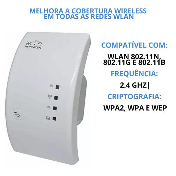 Imagem de Repetidor Wi-Fi: Alcance Wi-Fi de até 50 metros.