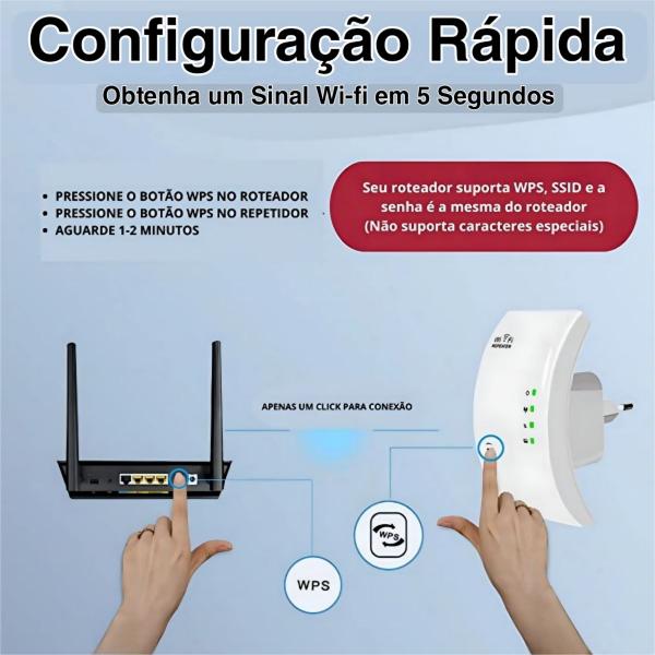 Imagem de Repetidor Wifi Amplificador Sinal Estável Potente Rapido Wireless Ampliado