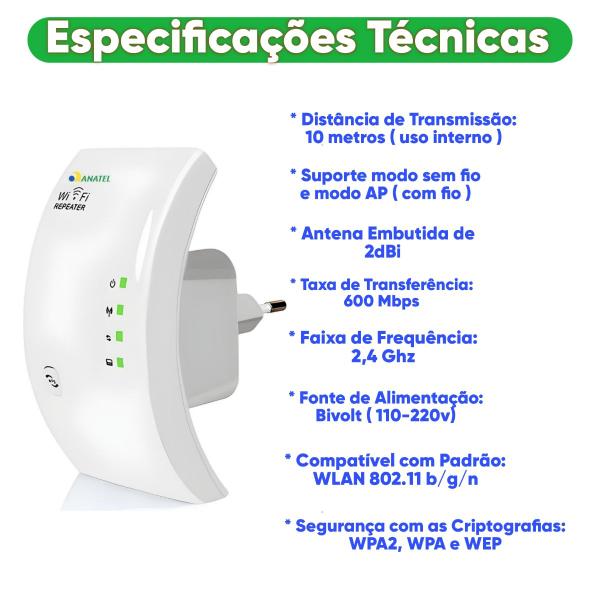 Imagem de Repetidor Wifi Amplificador Sinal Estável Potente Rapido Wireless Ampliado