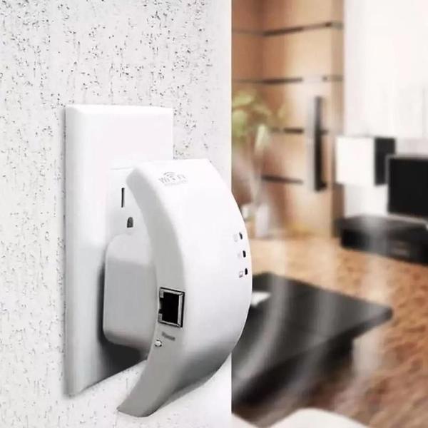 Imagem de Repetidor Wifi Sinal Wireless Branco Amplificador Extensor Potente Bivolt