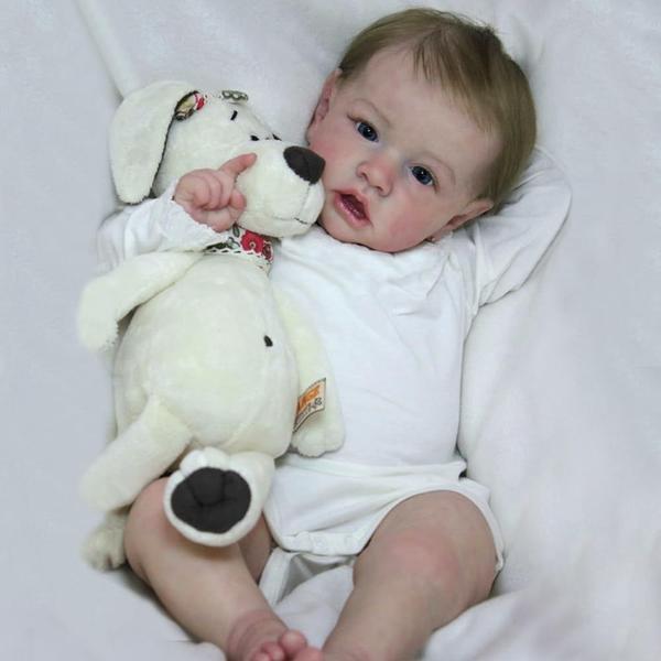 Imagem de Replica de 49 cm da boneca Reborn Baby Doll KSBD Saskia com corpo pesado