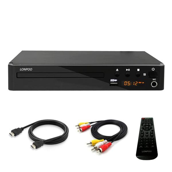 Imagem de Reprodutor de DVD HD Multirregional com Saída HDMI e AV e Entrada USB 2.0 e Microfone - Design Compacto